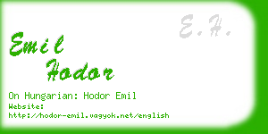 emil hodor business card